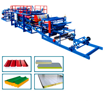 EPS rock wool rockwool corrugated roll forming machine sandwich panel making machine with ce